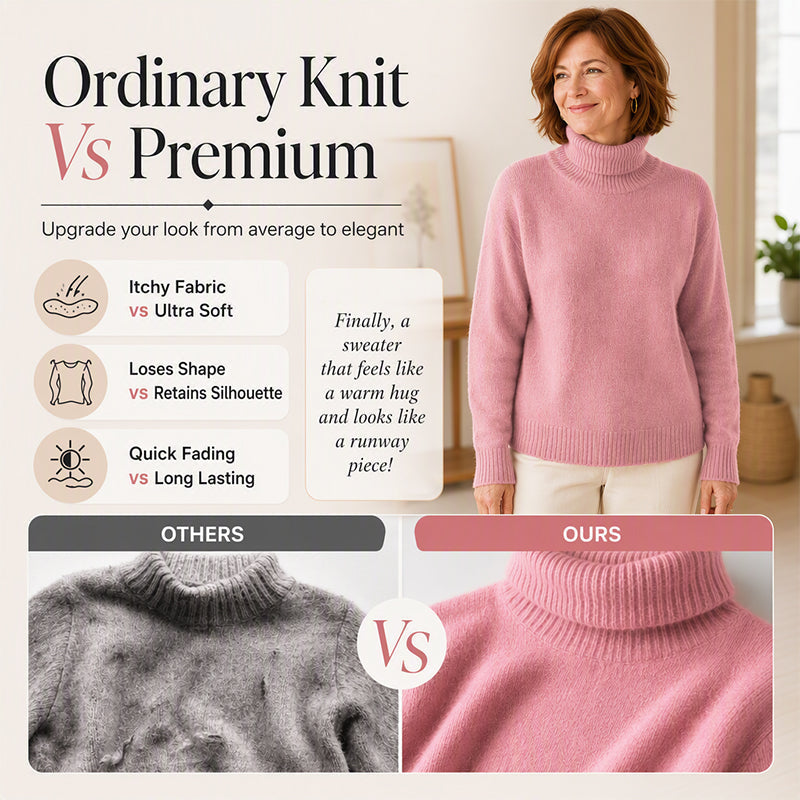 🧶 Un confort aérien, une chaleur douillette autour du cou | Pull décontracté à col roulé tout doux pour femme