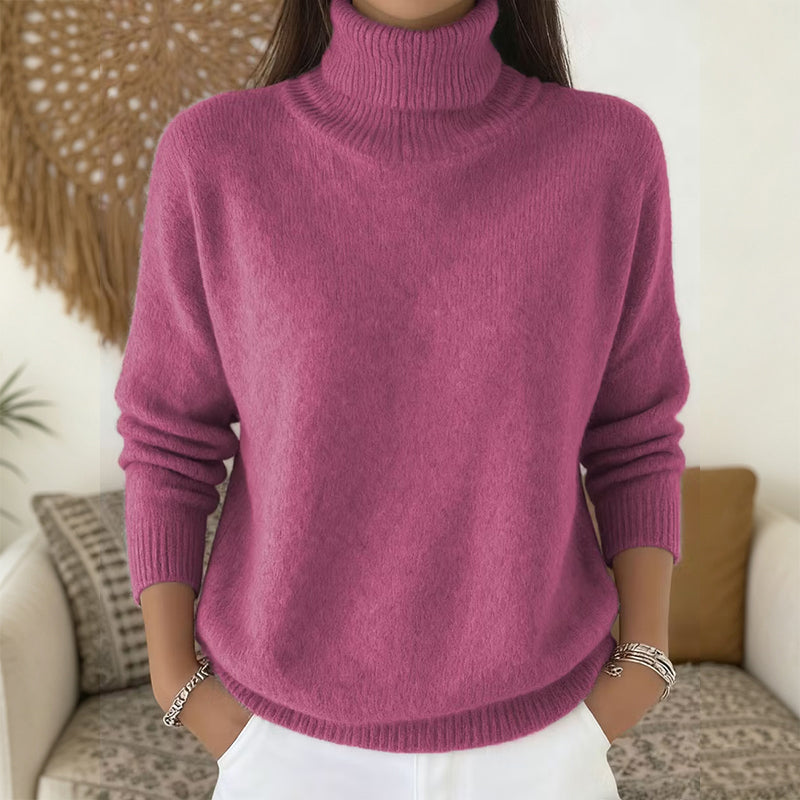 🧶 Un confort aérien, une chaleur douillette autour du cou | Pull décontracté à col roulé tout doux pour femme