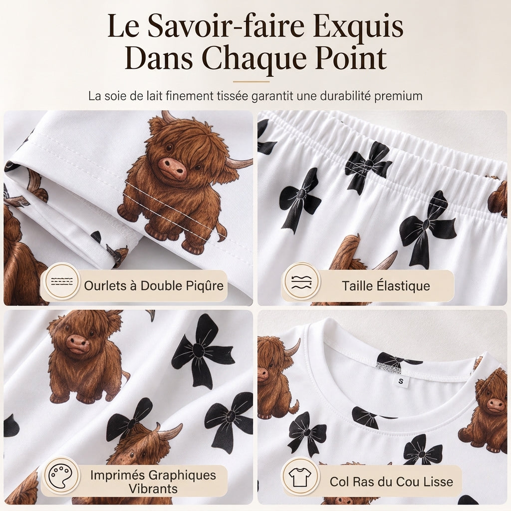 ☁️ Toucher doux comme un nuage, confort optimal pour se détendre | Ensemble pyjama en soie de lait douce pour femmes, haut à manches longues et pantalon long, vêtement de détente décontracté